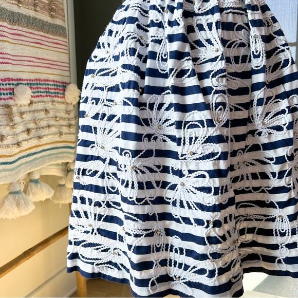 Lilly Pulitzer Roswell Cording We Will Go Navy White Striped Fit & Flare Dress 0 - Picture 3 of 10